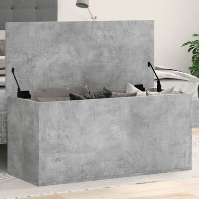 vidaXL Contenitore Grigio Cemento 100x42x46 cm in Legno Multistrato