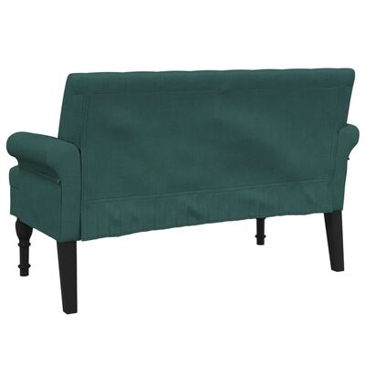 vidaXL Panca con Schienale Verde Scuro 120x62x75,5 cm in Tessuto