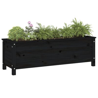 vidaXL Fioriera Rialzata Giardino Nera 119,5x40x39 cm Massello Pino