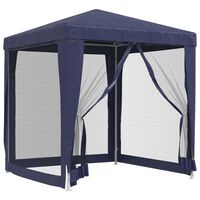 vidaXL Tenda per Feste con 4 Pareti Laterali in Rete Blu 2x2 m HDPE