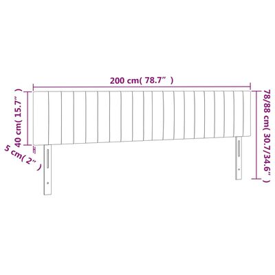 vidaXL Testiera a LED Tortora 200x5x78/88 cm in Tessuto