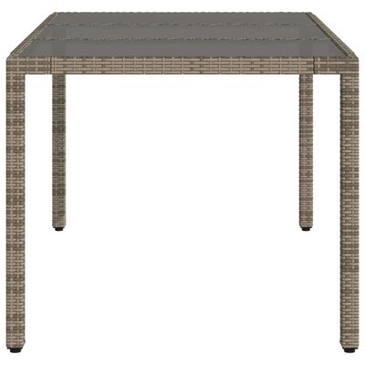 vidaXL Tavolo da Giardino Piano in Vetro Grigio 150x90x75cm Polyrattan