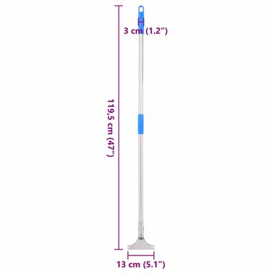 vidaXL Manici per Tergipavimento 119,5cm in Acciaio e Plastica