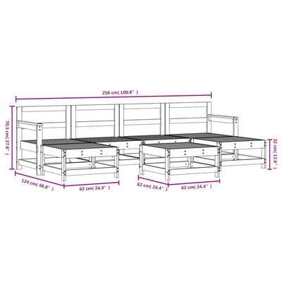 vidaXL Set Salotto da Giardino 7 pz in Legno Impregnato di Pino