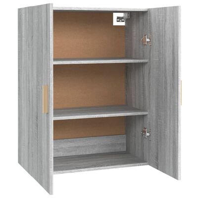 vidaXL Armadietto Pensile a Parete Grigio Sonoma 69,5x34x90 cm