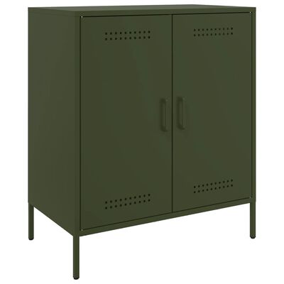 vidaXL Credenza Verde Oliva 68x39x79 cm in Acciaio