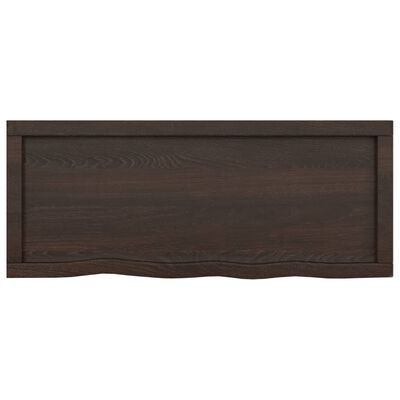 vidaXL Piano Bagno Marrone Scuro 100x40x2cm Legno Massello Trattato