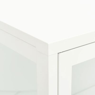 vidaXL Credenza Bianca 75x35x105 cm in Acciaio e Vetro