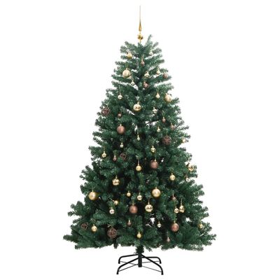 vidaXL Albero Natale Incernierato con 300 LED e Palline 240 cm