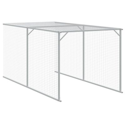 vidaXL Pollaio Area Corsa Grigio Chiaro 110x405x110 cm Acciaio Zincato