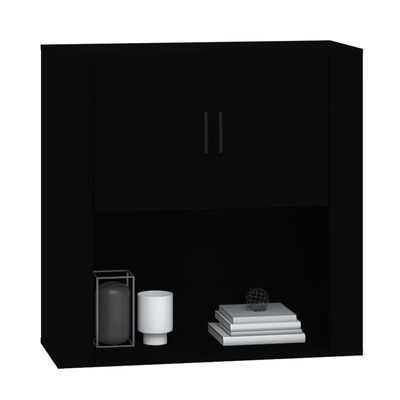 vidaXL Mobile a Parete Nero 80x33x80 cm in Legno Multistrato