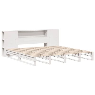 vidaXL Letto Libreria senza Materasso Bianco 180x200 cm Legno Massello