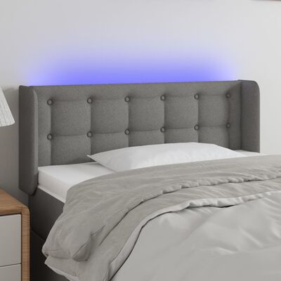 vidaXL Testiera a LED Grigio Scuro 83x16x78/88 cm in Tessuto