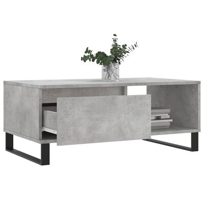 vidaXL Tavolino Salotto Grigio Cemento 90x50x36,5 cm Legno Multistrato