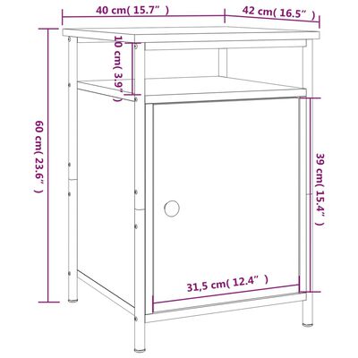 vidaXL Comodini 2 pz Rovere Sonoma 40x42x60 cm in Legno Multistrato