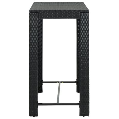 vidaXL Set Bar da Giardino 7 pz con Cuscini in Polyrattan Nero