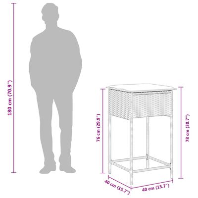 vidaXL Set Bar da Giardino 5 pz con Cuscini in Polyrattan Grigio