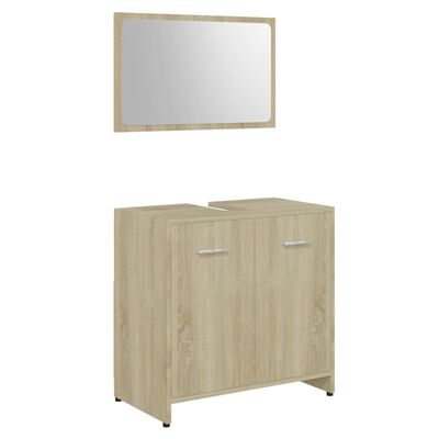 vidaXL Set Mobili da Bagno Rovere Sonoma in Legno Multistrato