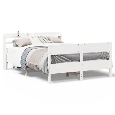 vidaXL Letto senza Materasso Bianco 120x190 cm Legno Massello di Pino