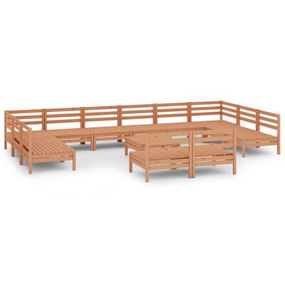 vidaXL Set Salotto da Giardino 13 pz in Legno Massello di Pino ambra