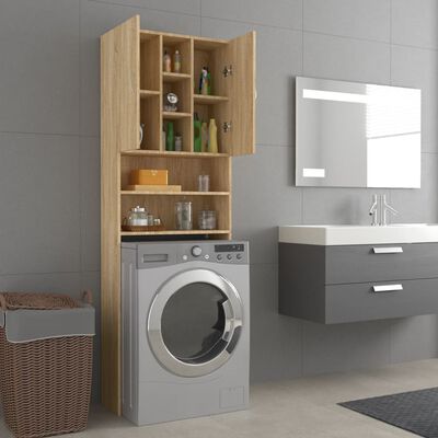 vidaXL Mobile per Lavatrice Rovere Sonoma 64x25,5x190 cm