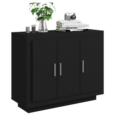 vidaXL Credenza Nera 92x35x75 cm in Legno Multistrato