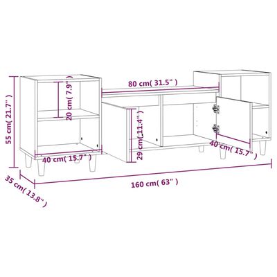 vidaXL Mobile TV Rovere Marrone 160x35x55 cm in Legno Multistrato