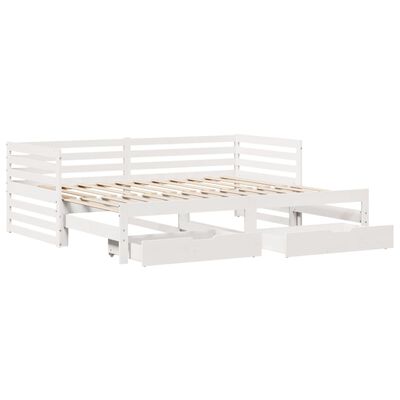 vidaXL Dormeuse con Cassetti Bianco 90x200 cm Legno Massello di Pino