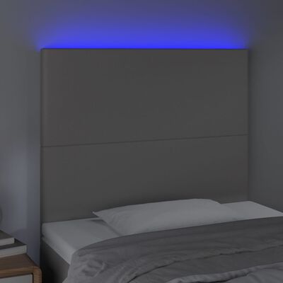 vidaXL Testiera a LED Grigio 100x5x118/128cm in Similpelle