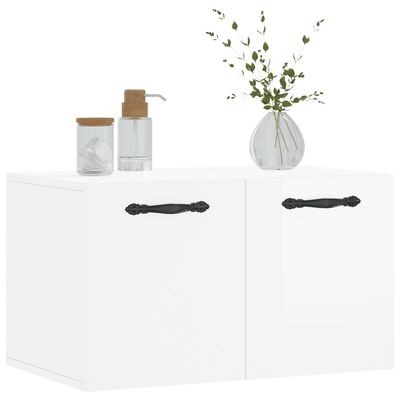 vidaXL Armadietto a Muro Bianco Lucido 60x36,5x35 cm Legno Multistrato