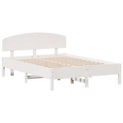 vidaXL Letto senza Materasso Bianco 135x190 cm Legno Massello di Pino