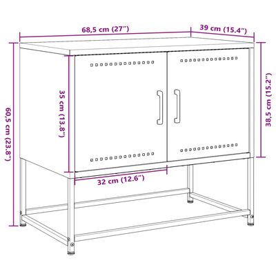 vidaXL Mobile TV Antracite 68,5x39x60,5 cm in Acciaio