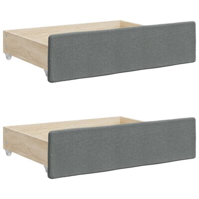 vidaXL Cassetti da Letto 2pz Grigio Scuro Legno Multistrato e Tessuto