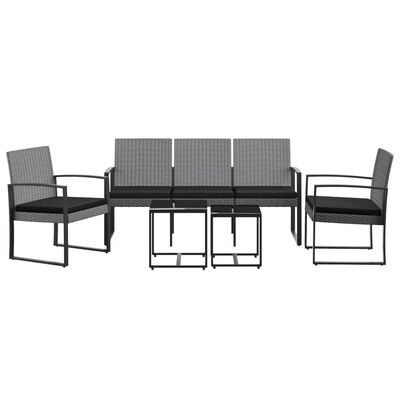 vidaXL Set Pranzo da Giardino 5 pz con Cuscini PP Rattan Grigio Scuro