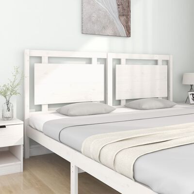 vidaXL Testiera per Letto Bianca 185,5x4x100 cm Legno Massello di Pino