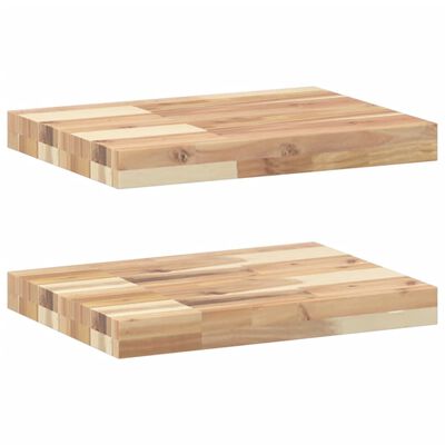 vidaXL Mensole da Parete 2 pz 60x30x4 cm Legno Acacia Non Trattato