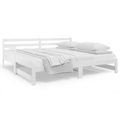 vidaXL Dormeuse Estraibile Bianca 2x(90x190) cm Legno Massello di Pino