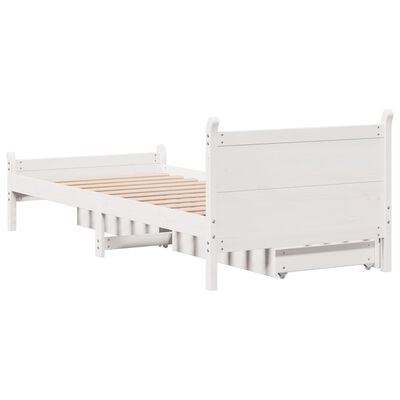 vidaXL Letto senza Materasso Bianco 90x200 cm Legno Massello di Pino