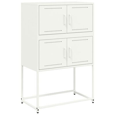 vidaXL Credenza Bianca 68,5x38,5x107 cm in Acciaio