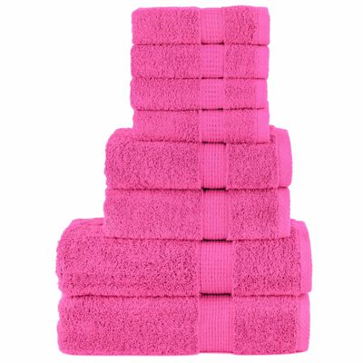 vidaXL Set ASciugamani SOLUND 8 pz Rosa 600 gsm