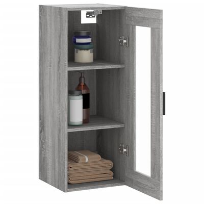 vidaXL Mobile a Parete Grigio Sonoma 34,5x34x90 cm