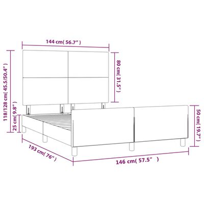 vidaXL Giroletto senza Materasso Nero 140x190 cm in Velluto