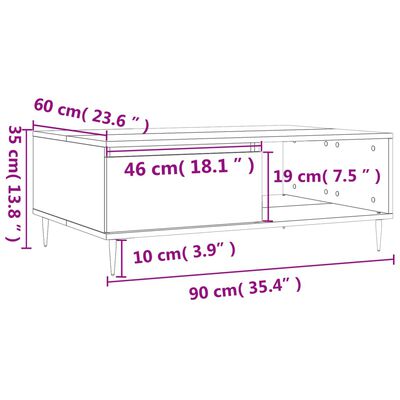 vidaXL Tavolino da Salotto Grigio Cemento 90x60x35cm Legno Multistrato