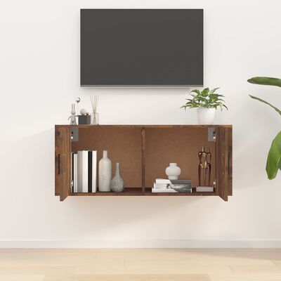 vidaXL Mobile Porta TV a Parete rovere fumo 100x34,5x40 cm