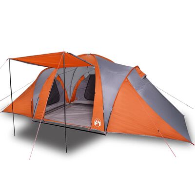 vidaXL Tenda da Campeggio a Cupola 6 Persone Grigio e Arancione