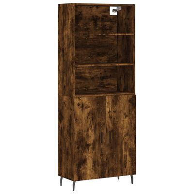 vidaXL Credenza Rovere Fumo 69,5x34x180 cm in Legno Multistrato