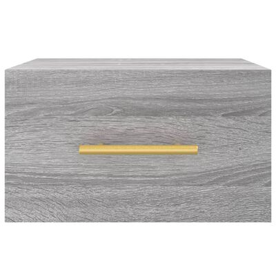 vidaXL Comodini a Muro 2 pz Grigio Sonoma 35x35x20 cm