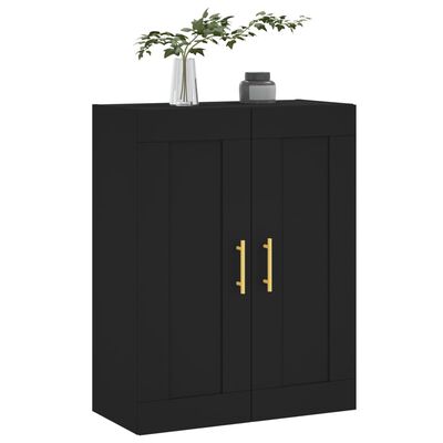 vidaXL Mobile a Parete Nero 69,5x34,90 cm in Legno Multistrato