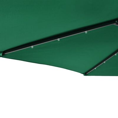 vidaXL Ombrellone Giardino con LED Palo Acciaio Verde 225x225x212 cm