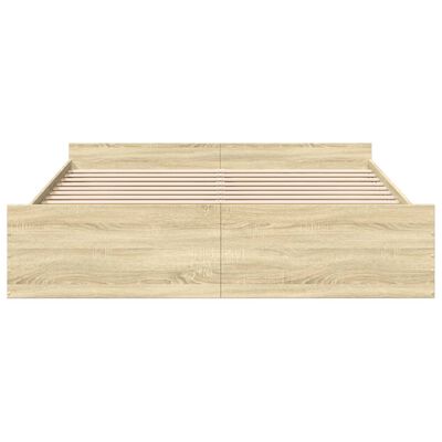 vidaXL Giroletto Cassetti Rovere Sonoma 180x200 cm Legno Multistrato